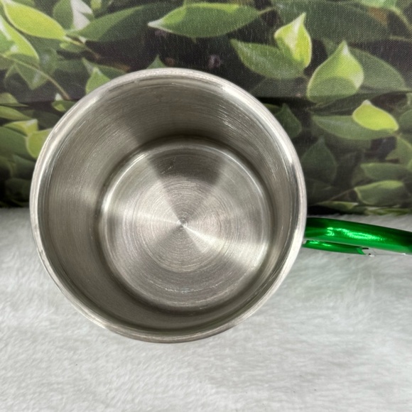 {Life Gear} 10oz Stainless Steel Carabiner Camping Mug – Green Handle - Picture 5 of 12